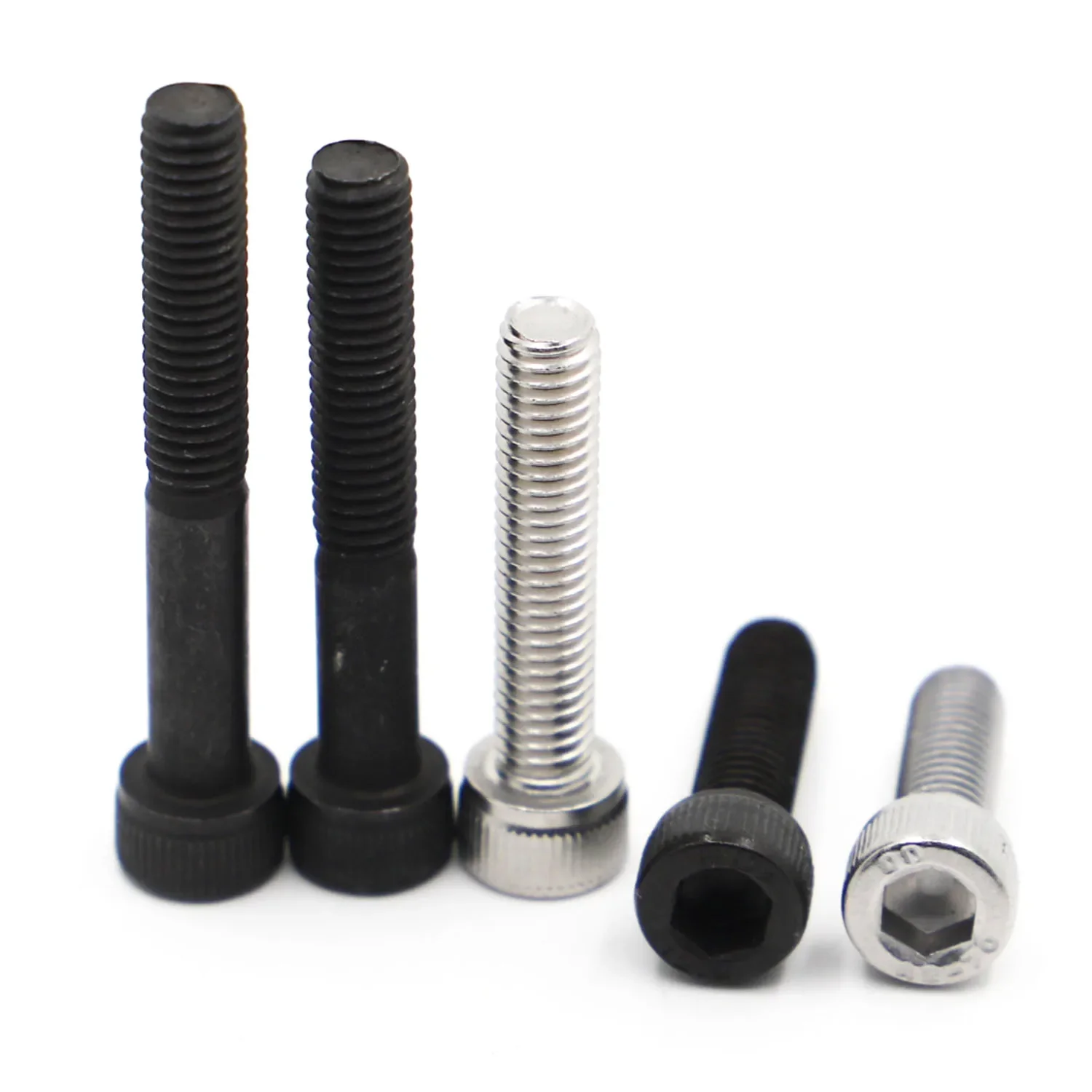 5-50pcs DIN912 Stainless Steel Hex Allen Socket Cap Head Screw or Black Grade 12.9 Metric Screws M1.6 M2 M2.5 M3 M4 M5 M6 M8