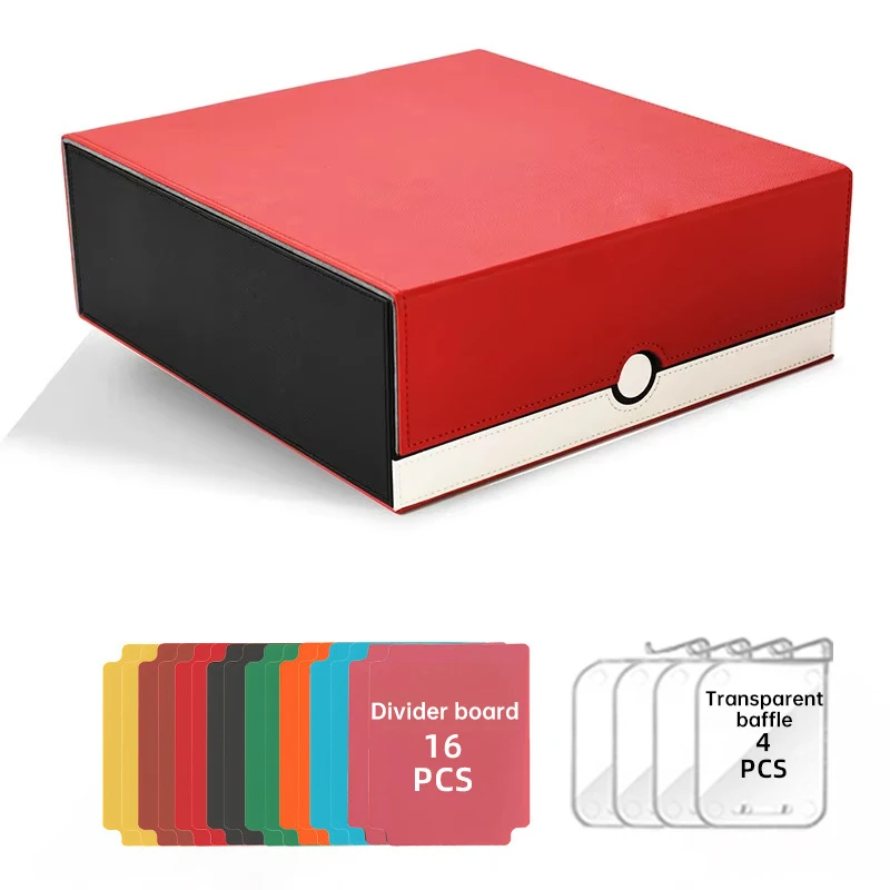 

Коробка для карт на 2400+ карт, большой вместимости, 4-рядный органайзер для коллекционных карт с 24 разделителями, подходит для карт Mtg, Tcg, бейсбольных и спортивных карт