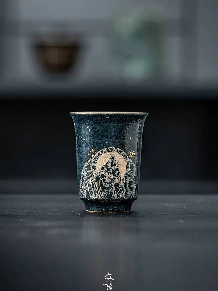 Tradiional Chinese God Of Wealh Office Porable Se Maser Cup Ceramic Ani-Scald Gif For Drinking Tea And Giving As A
