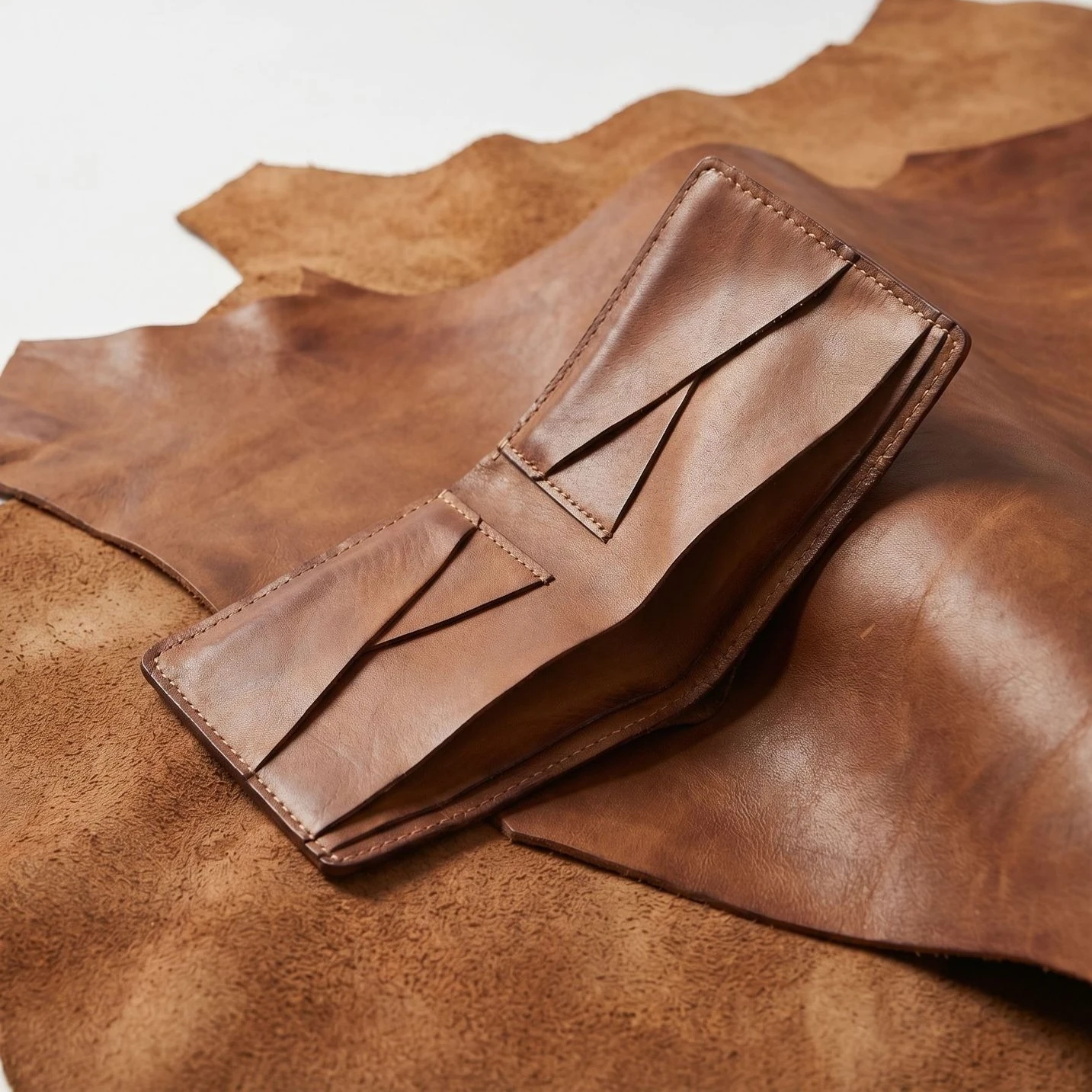 Brand Men Retro Bifold Genuine Leather Purse Multi‑Card Slots Short Money Wallet Vegetable‑Tanned Wrinkled Small Wallet for Men