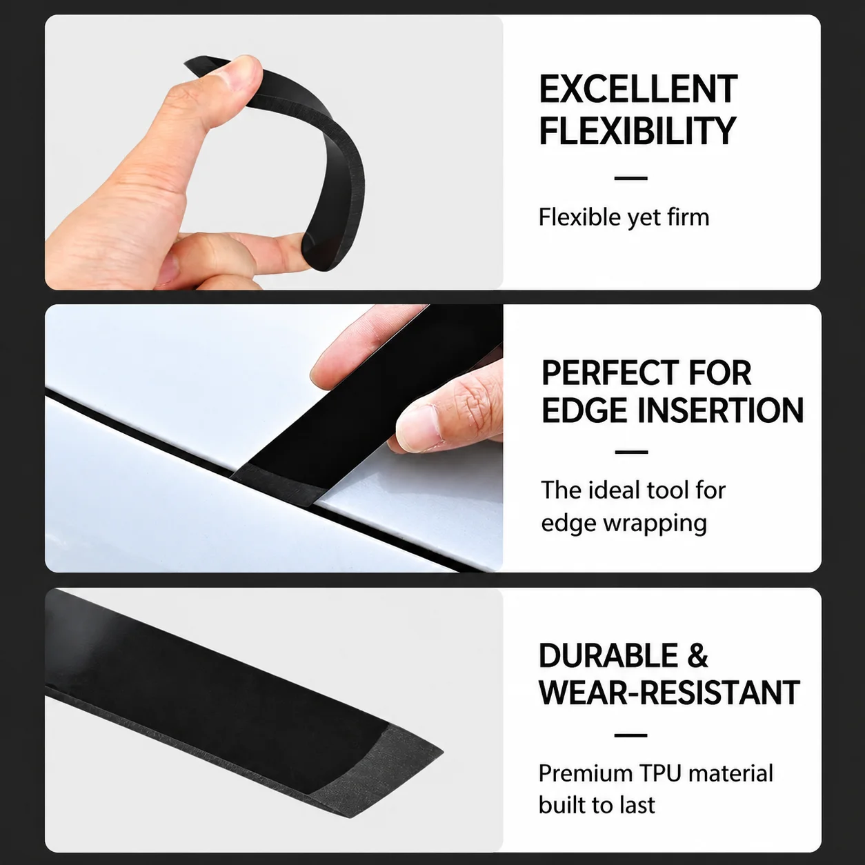 Car Wrap Edge Tool TPU Vinyl Wrap Installation Tool Dual End PPF Film Squeegee Gap Finishing Tool for Car Window Tint Sticker view 5