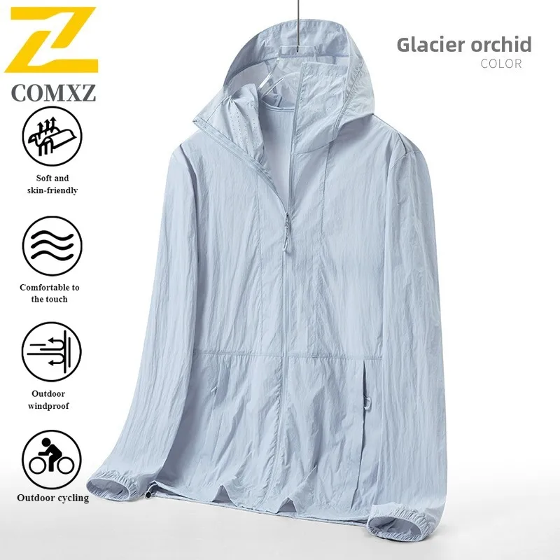 

Outdoor UV Protection Jacket UPF50+ Ice Silk Waterproof Multiple colors Skin Hoodie Summer Lightweight Sun Hoodie for Men Women