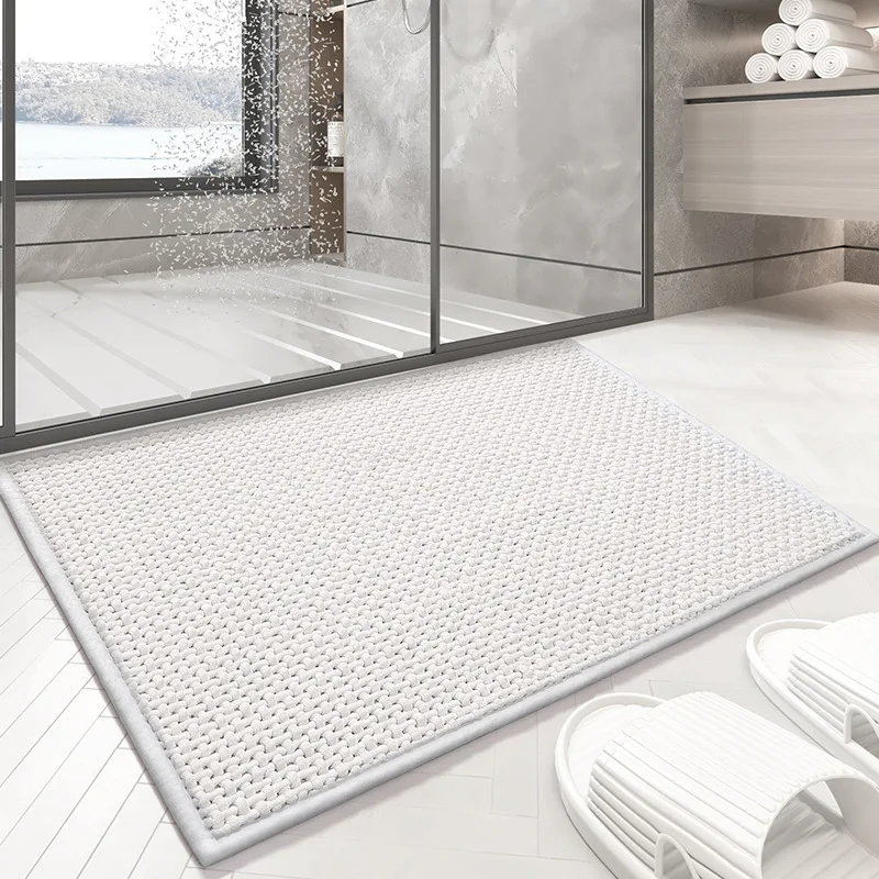 

New Simple Bath Chenille Comfortable Carpet Rugs Foot Mat Easy Care Water Absorbent Non-slip Tapis Salle De Bain Alfombra Cocina