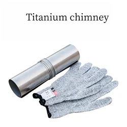 New Titanium Tent Stove Pipe Wood Stove Pipe for Hot Tent Stove Roll Up Chimney Titanium Chimney Accessories
