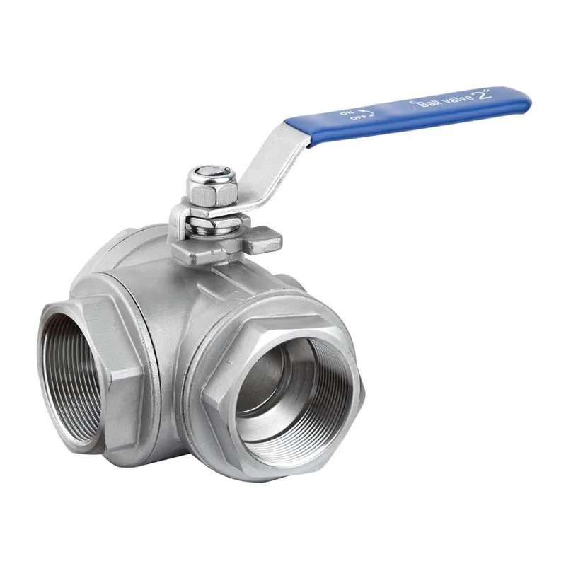 

High quality stainless steel switch ball valve 1/2" inch BSP female DN15 SS304 L type T flow 3 way water ball valve