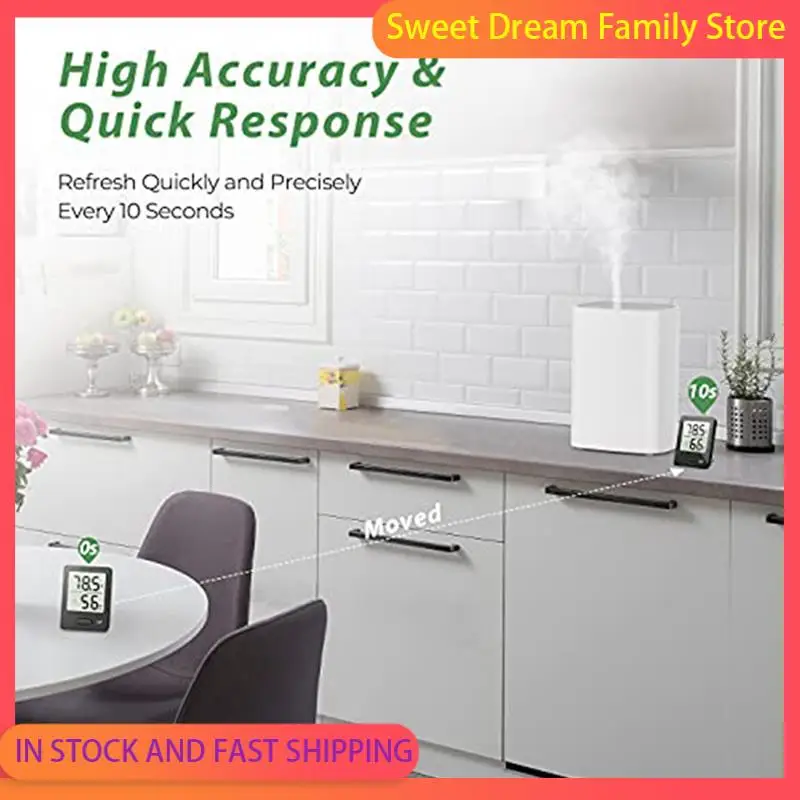 

SDFC-датчик влажности, комнатный термометр-гигрометр, комнатный термометр мини-размера с индикатором комфорта воздуха, черный, 2 упаковки