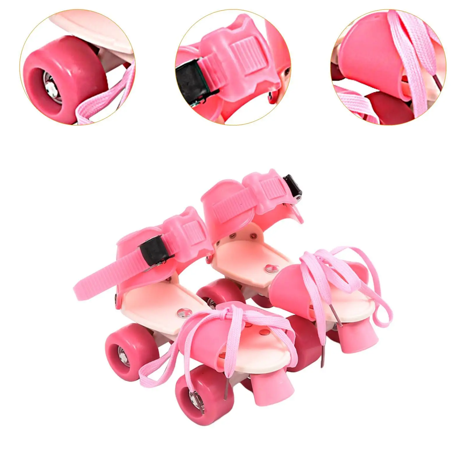Kid’s Roller Skates Adjustable Double Row 4 Wheel Skating Shoes for Beginners Outdoor Indoor Fun Sports Ages view 2