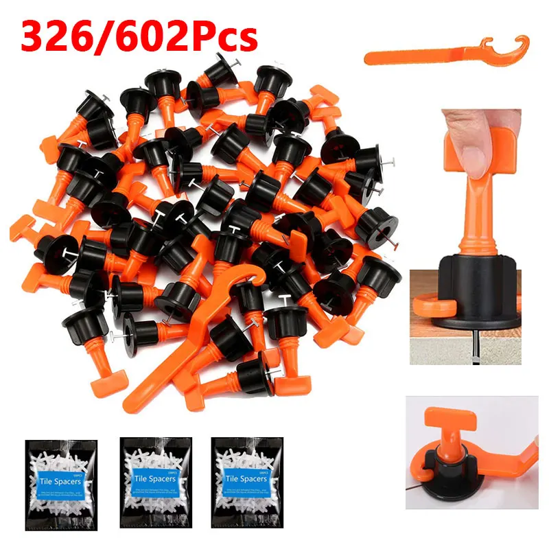 

326Pcs/602Pcs Ceramic Floor Tile Leveling Tool Kit Balance System Family Decoration Wall Leveler Assist Component Floor Fixing