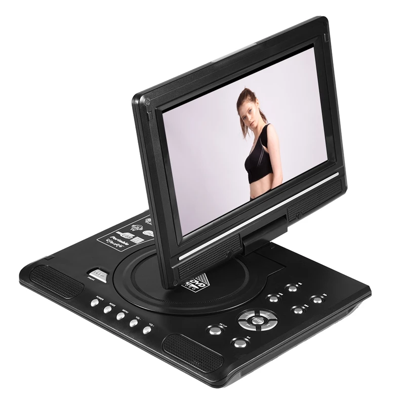 9.8 Inch Portable Mobile Dvd With Mini Tv Hd Player Built-In Rechargeable Battery Support Sd Card/USB Port/Dvd Us Plug-WMAN