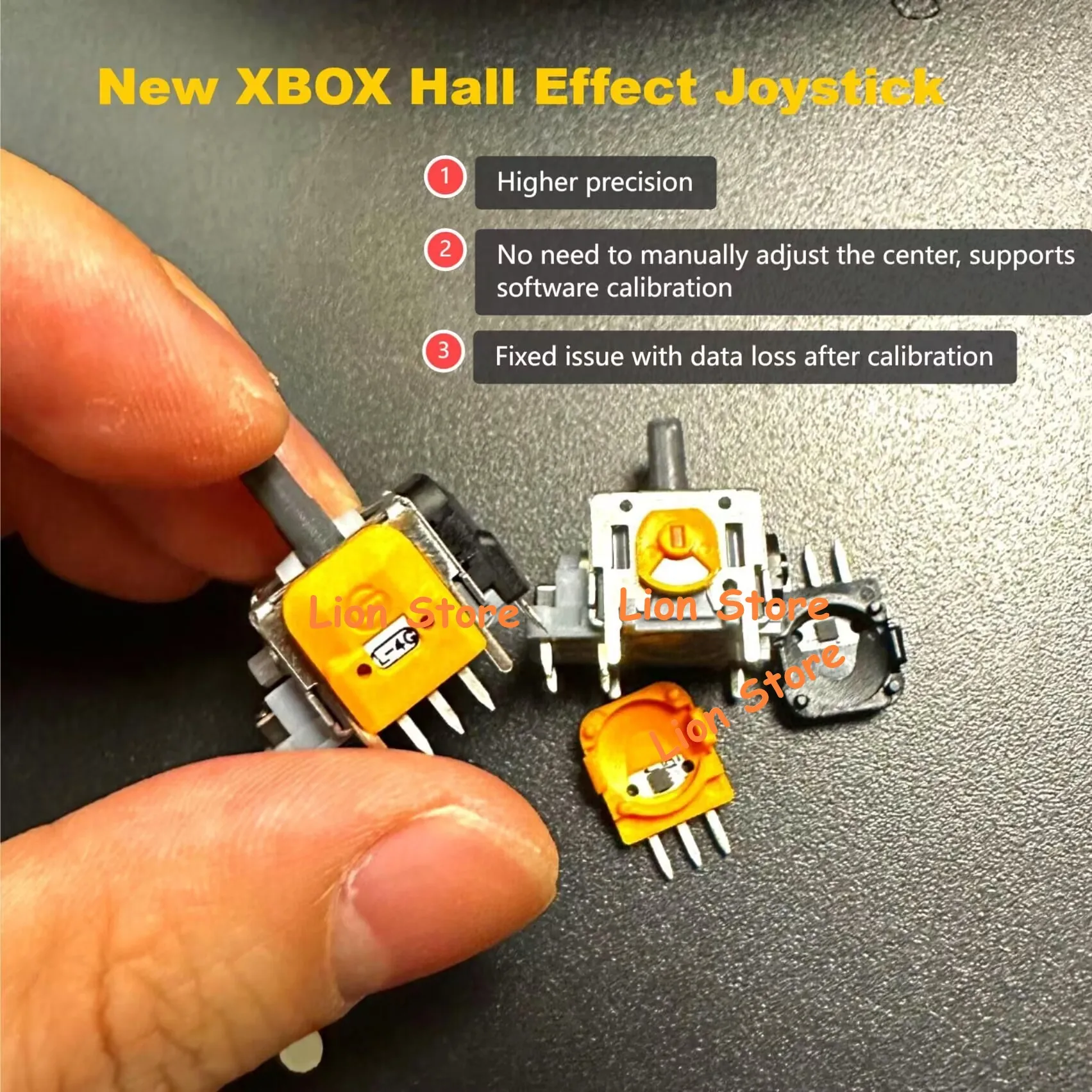 100 stuks Hoge precisie XBOX Hall Effect Joystick Bevestiging van gegevensverlies Geen handmatig aanpassen van het centrum ondersteunt software-kalibratie