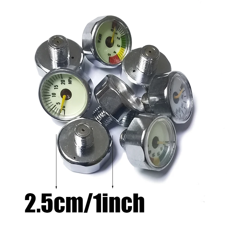 Manómetro Mini HPA 1 pulgada regulador buceo – Rosca M10 M8 - imagen 5