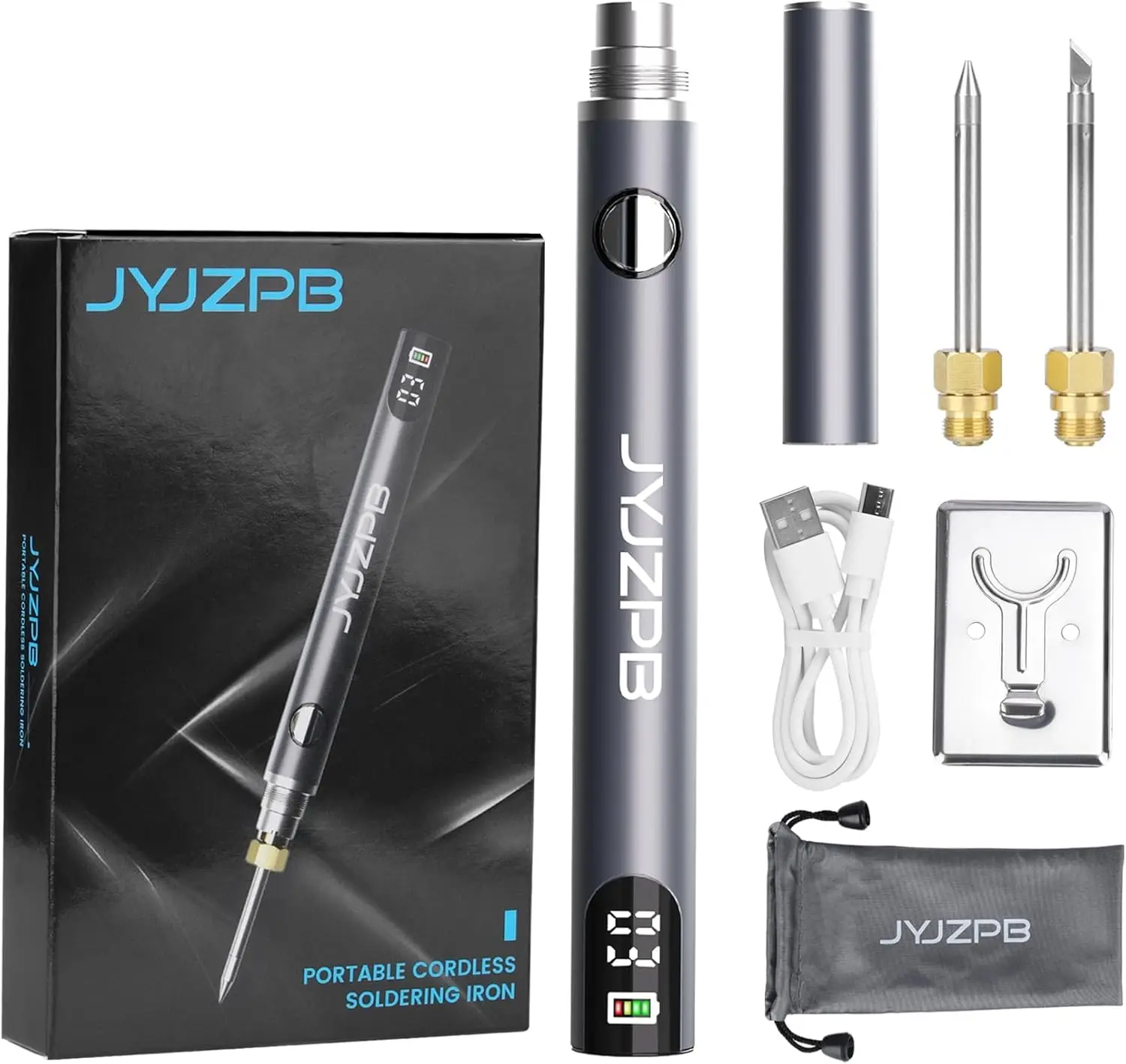

Portable Rechargeable Soldering Iron with LED Display Type-C, for Electronic Repair Handmade Jewelry Welding