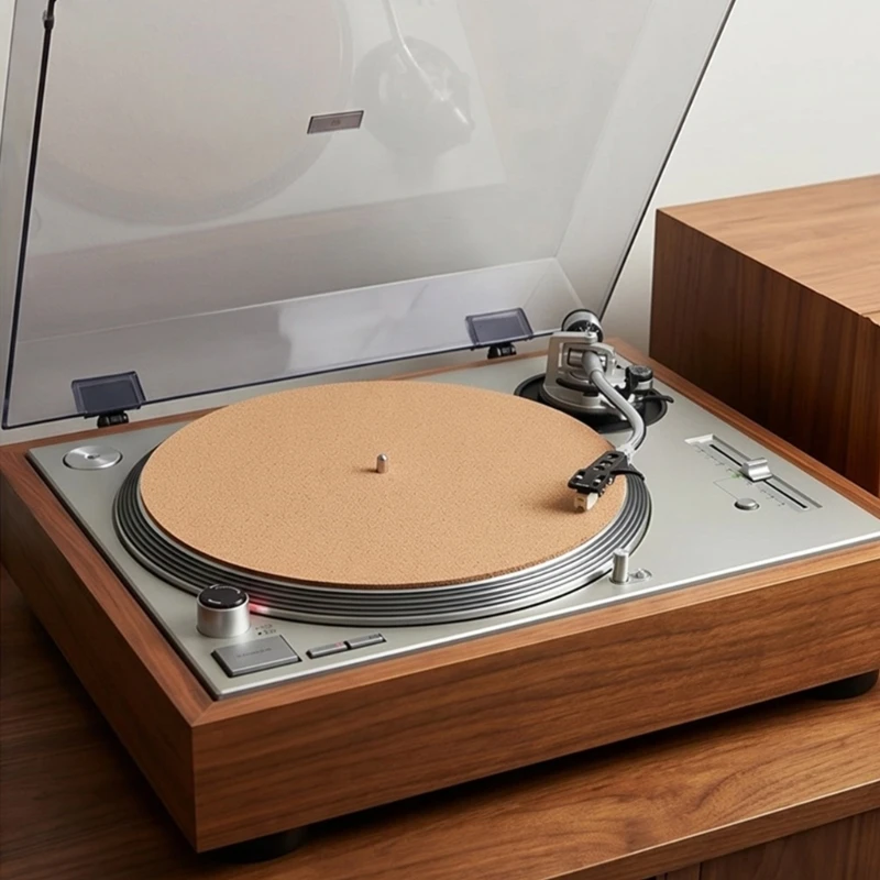 Soft 12in Record Pad Cork Anti-Static Mat Turntable Slipmat Pad Audios Controller