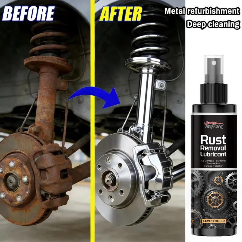 100mL Universal Rust Remover Revitalizing Spray for Car Wheels & Metal Surfaces Strong Decontamination Smooth & Reliable