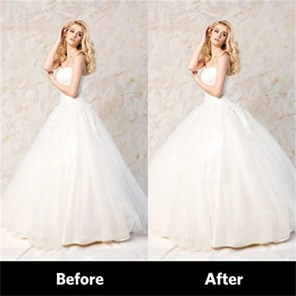 MisShow Puffy 6 Adjustable Hoops Women Petticoat White Floor Length Crinoline Underskirt for Ball Gown Bridal Wedding Dress