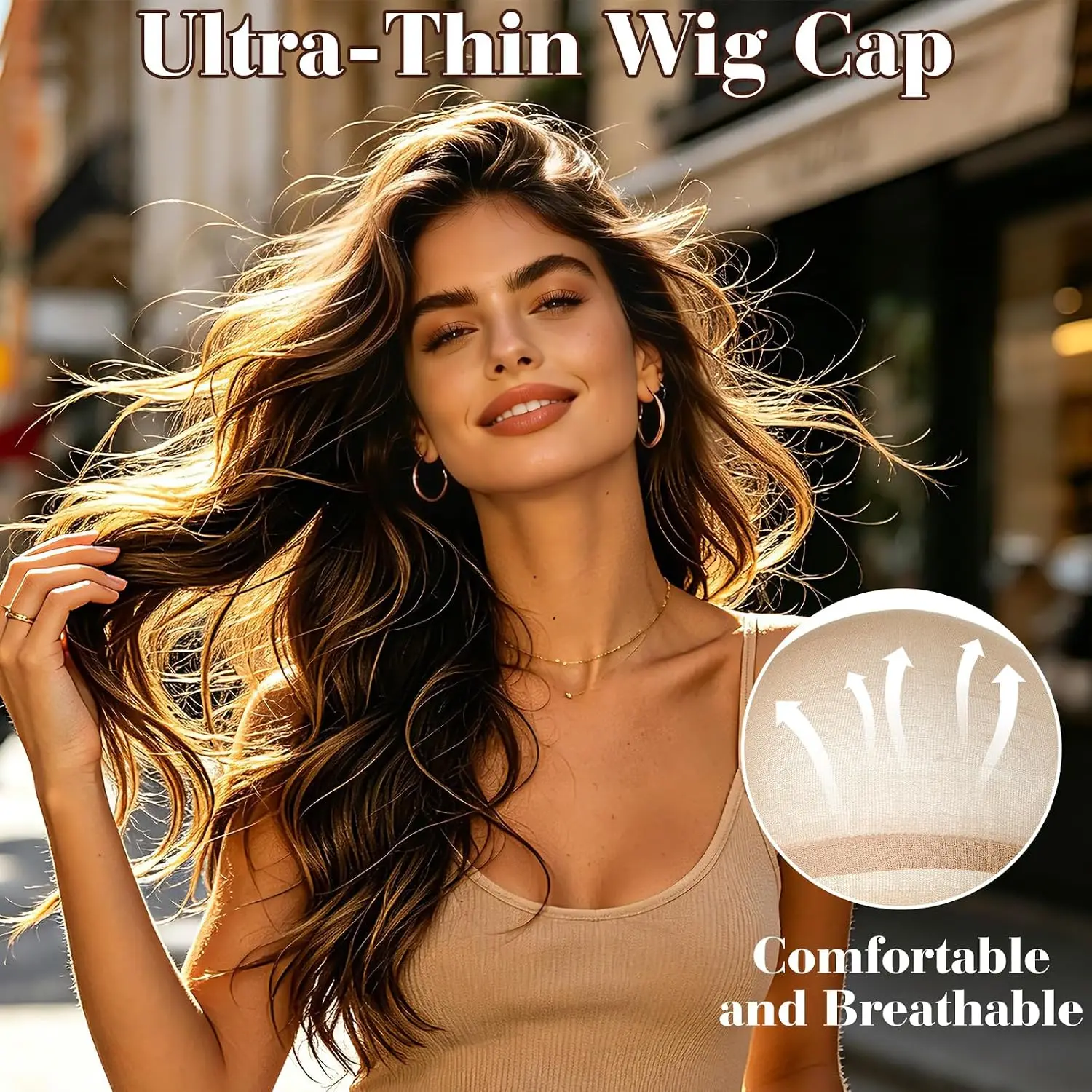 1Pc Skin Colored Wig Caps for Women, Non-Slip Stocking Cap for Lace Front Wig, Funny Party Cosplay Hair Cap Closed-End Hair Nets