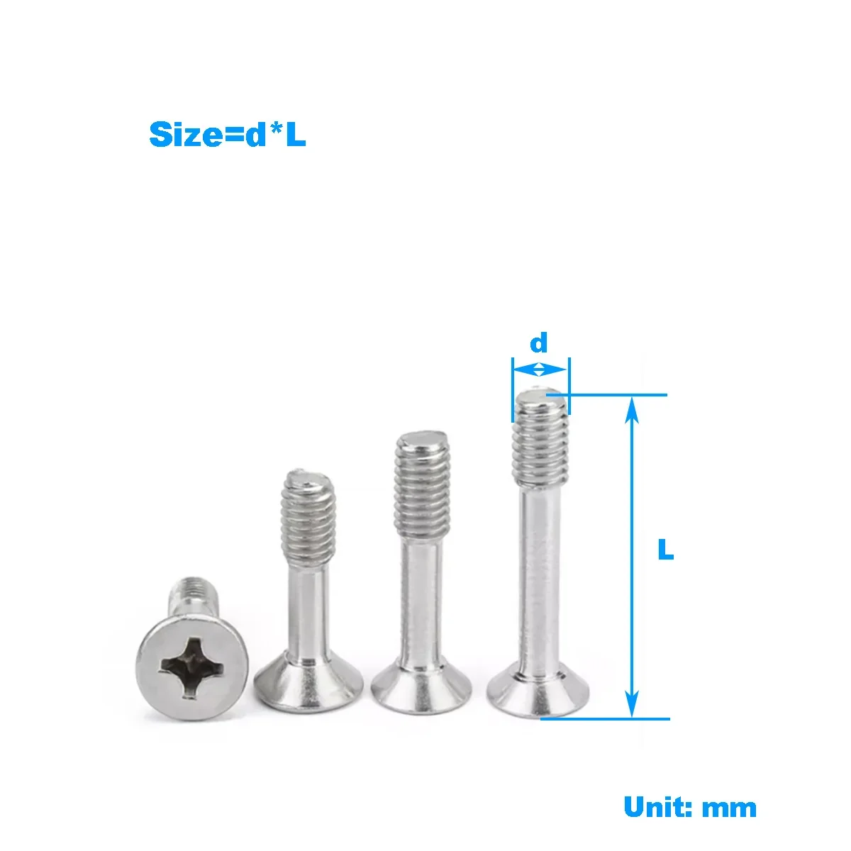 

304 Stainless Steel Countersunk Cross Anti Loosening Screw / Flat Head Half Tooth Bolt M3M4M5M6