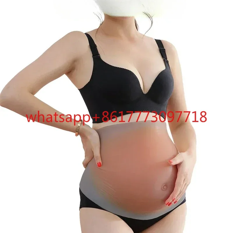 Silicone False Stomach Real Artificial Belly for Drag Queen Crossdresser Actor Cosplay False Pregnant Skinless Belly