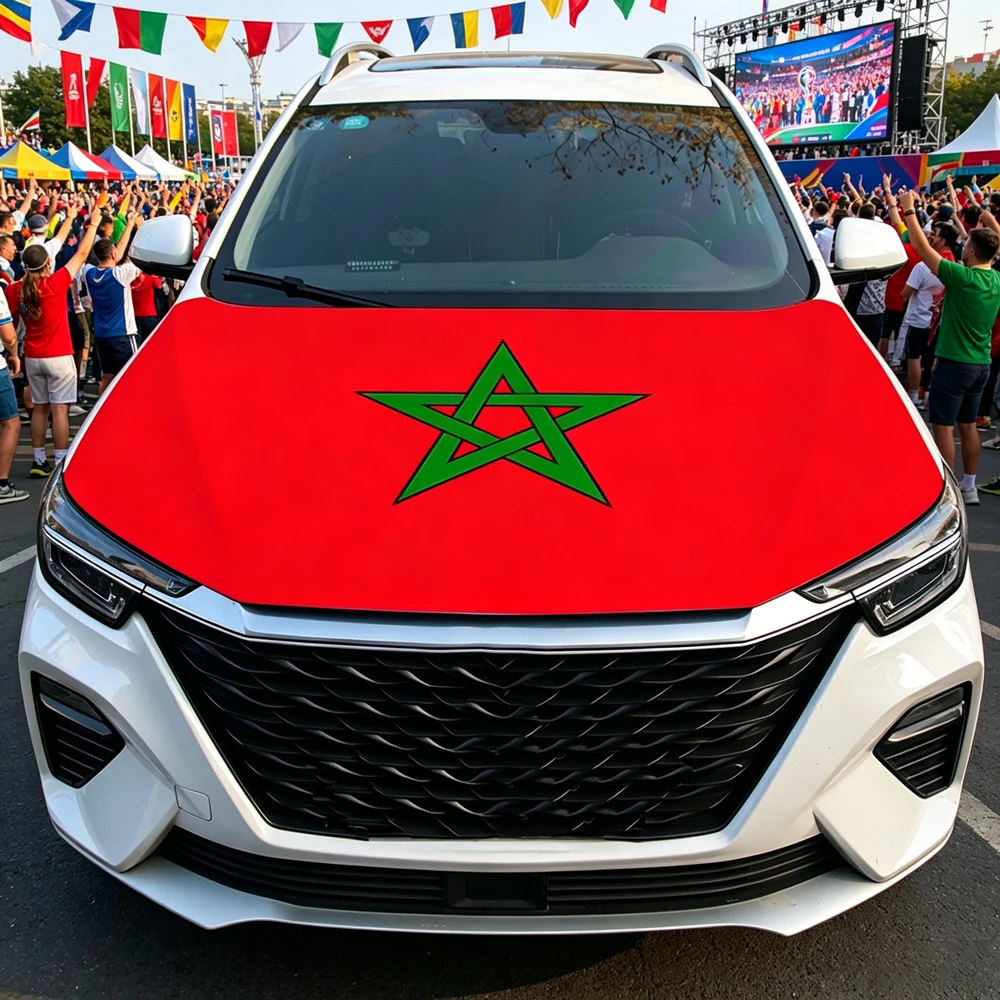 115x160cm National Morocco Flag Car Engine Cover Morocco For Decoration