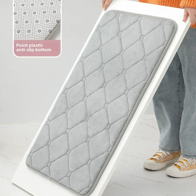 Memory Foam Bath Mat Super Water Absorption Machine Washable Bathroom Rug Soft Absorbent Quick Dry Bathmat Floor Carpet