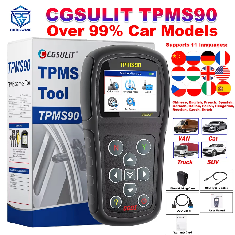 

CDDI CGSULIT TPMS90 TPMS Programmer Tool Car Tire Pressure Detector Diagnose/Activate/Relearn Work with TS01 Sensor PK I-TPMS