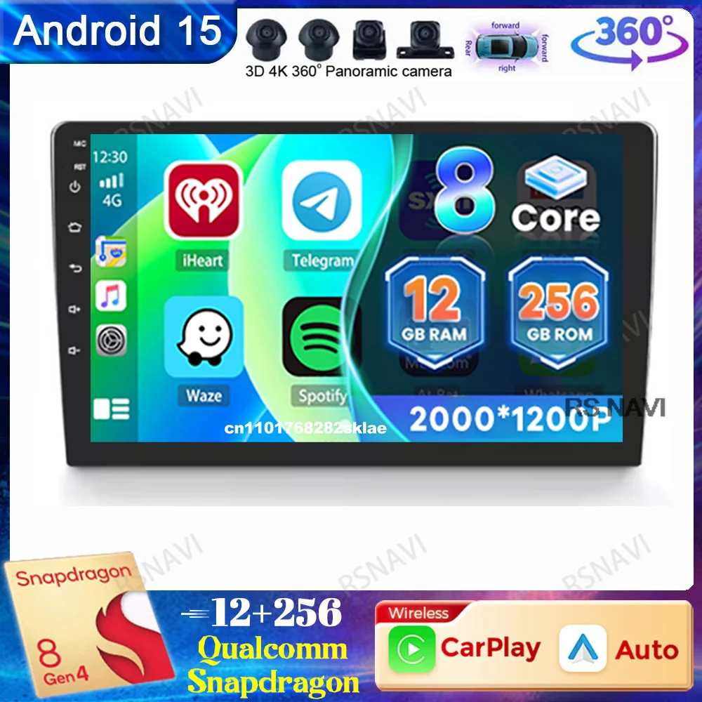 Android 15 Car Radio For 9/10 Inch No Framework Navigation GPS Stereo BT DSP Autoradio QLED Head Unit Viedo Player 5G WIFI DVD