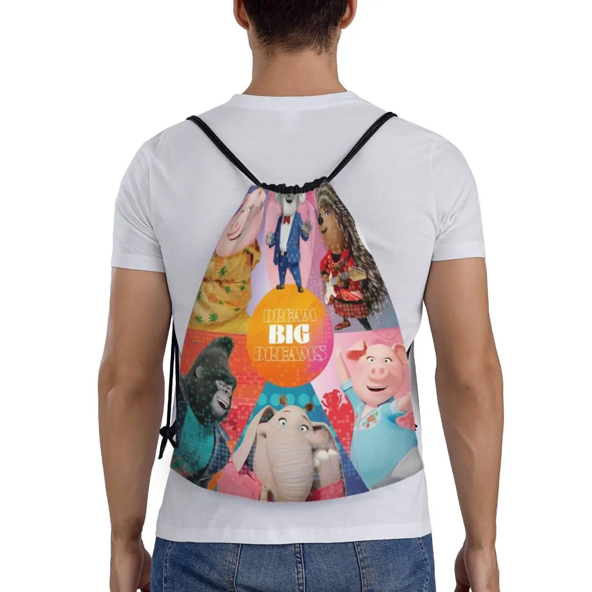 

Sing Backpacks Portable Drawstring Bags Sports Bag Book Bags for Travel Students