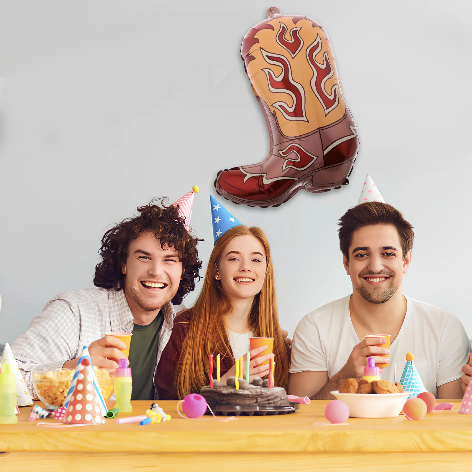 

6Pcs Cowboy Boot Balloons Western Theme Party Supplies Inflatable Decorations for Events Boot Decoration Photo Props