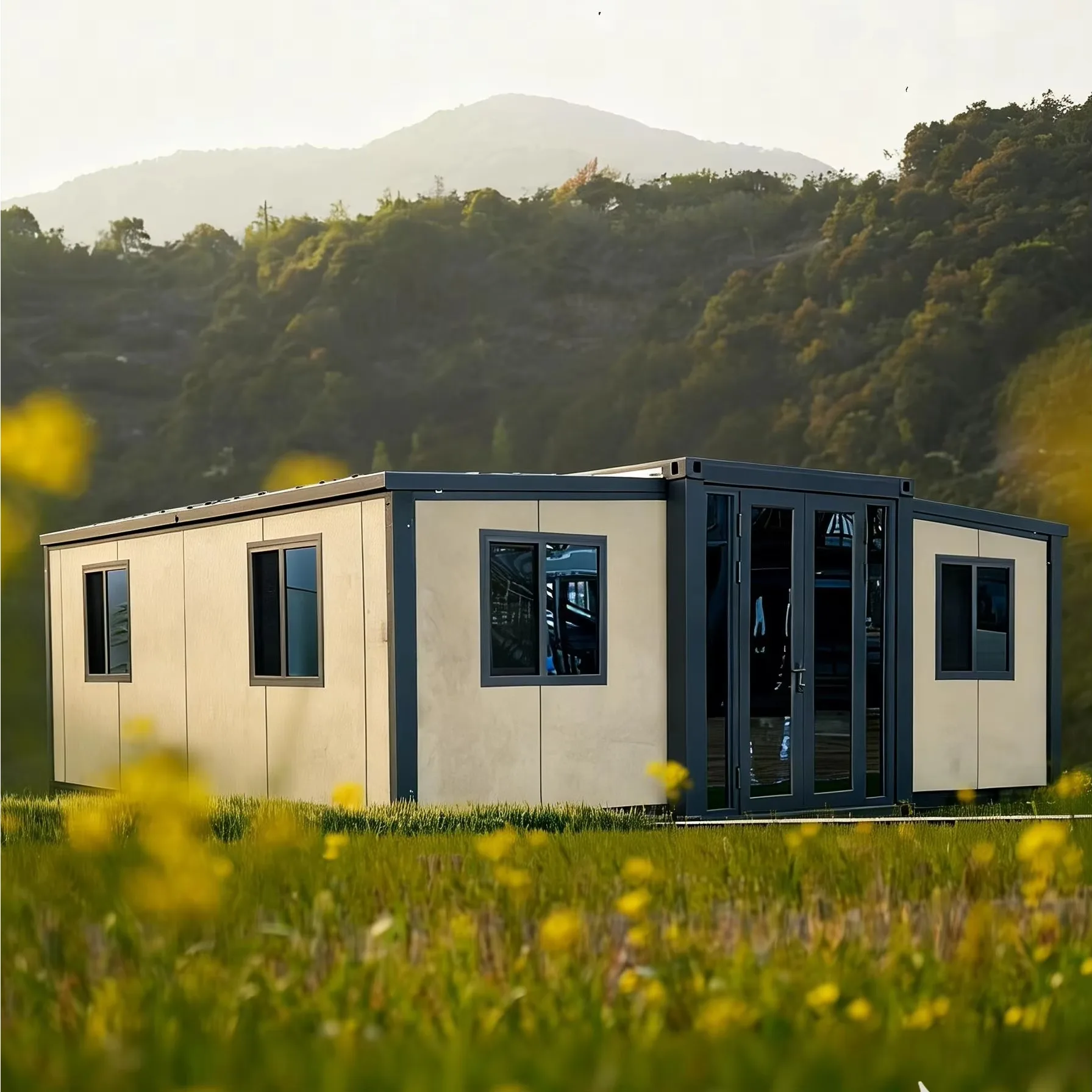 Verified 40 Ft Prefab Luxury Villa Folding Container Expandable House Prefabricated Movable Home 2 3 4 5 Bedroom Container House