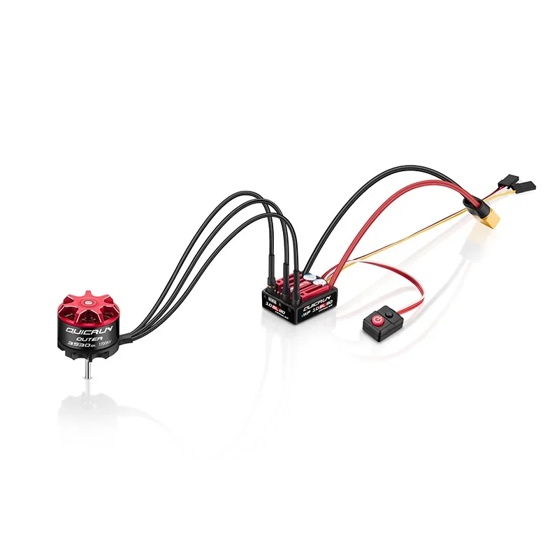 HobbyWing QuicRun WP 10BL80 ESC impermeable 80A con tarjeta de programa para 1/10 RC Car Crawler 2-4S LiPo Compatible con Motor 3650 3530