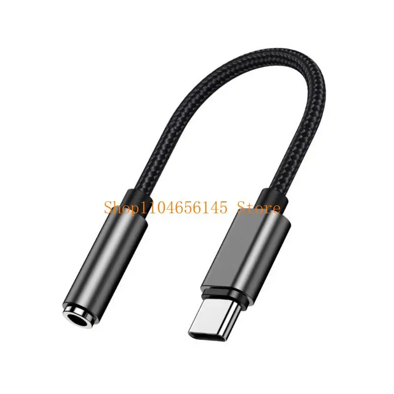 Cable auditivo 5asd tipo C a 3,5 mm, cable vídeo tejido suave para sonido claro y compatibilidad con dispositivos