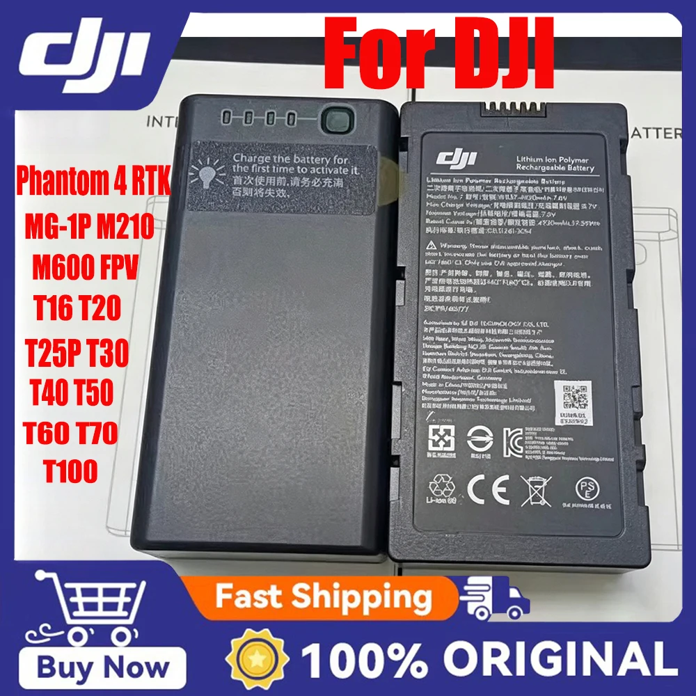 WB37 100%Original Battery For DJI Phantom 4 RTK MG-1P M210 M600 FPV T16 T20 T25P T30 T40 T50 T60 T70 T100 Remote Control Battery