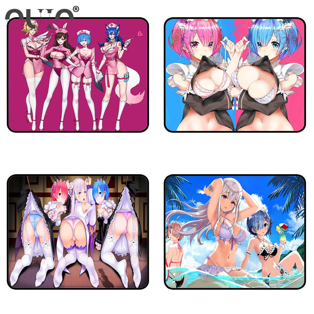 Коврик для мыши ReZERO в другом мире, пикантный маленький, с застежкой на края, с большой попой и большой грудью, коврик для стола, компьютерные коврики