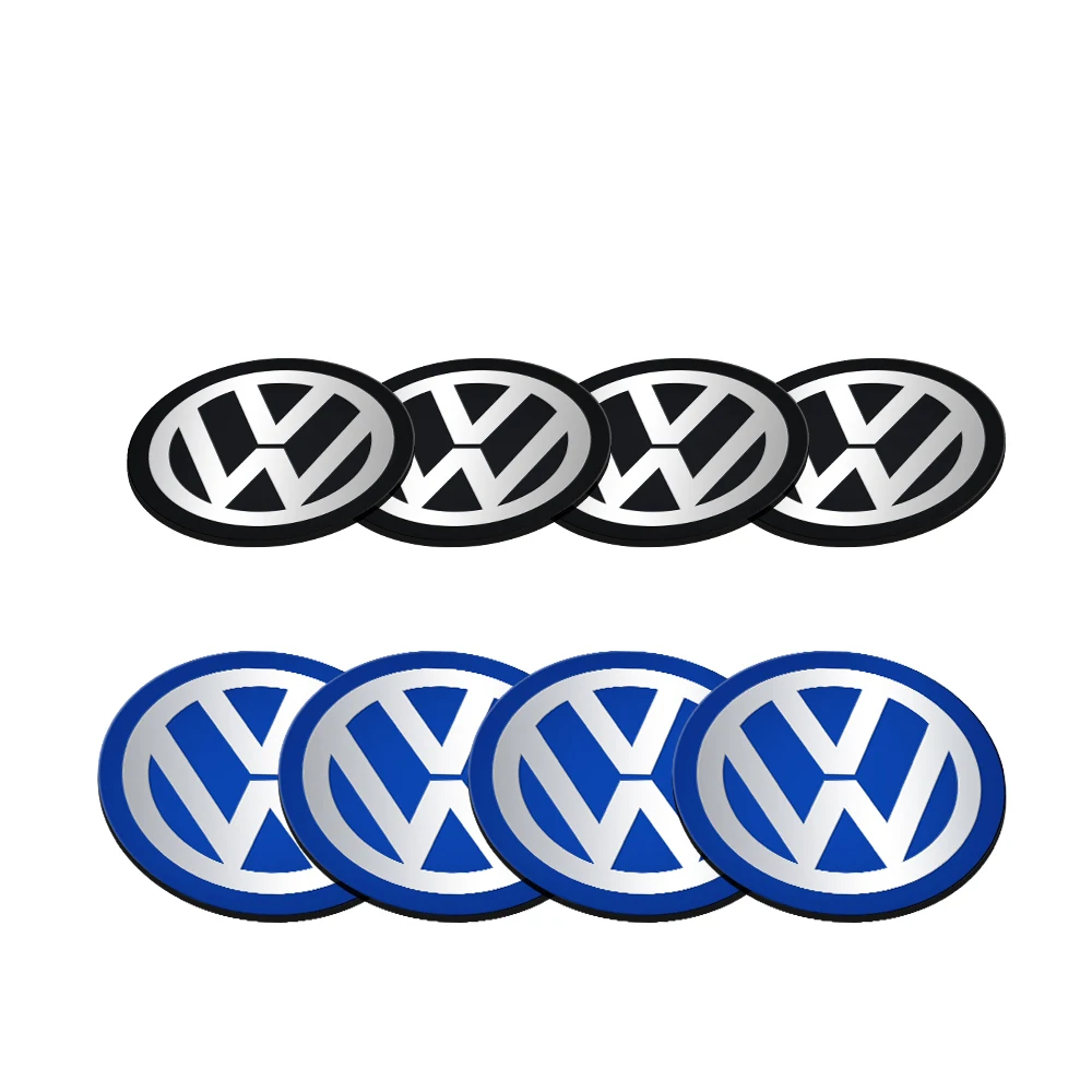 4Pcs/set New Blue/Black 70/80/90/100mm Car Wheel Hub Center Cover Stickers For VW golf 8 polo Jetta GTI Passat Auto Accessories