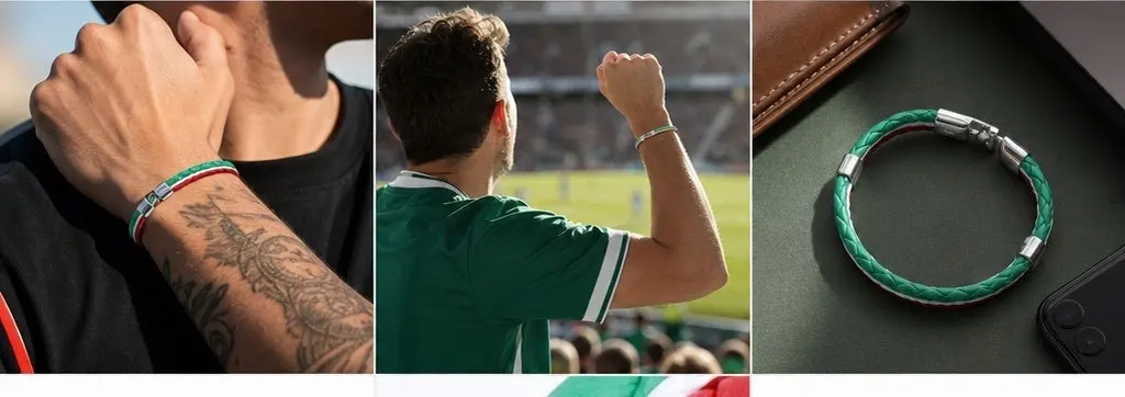 Country Bracelet Braided Rope Alloy Wristband One Size Fits Most Adults Sports Football Match Wristband National Flag