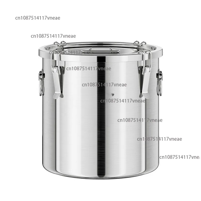 Recipiente de almacenamiento de barril de fermentación sellado de acero inoxidable 304, contenedor de arroz a prueba de humedad, tambor de aceite de barril de arroz de 50 libras
