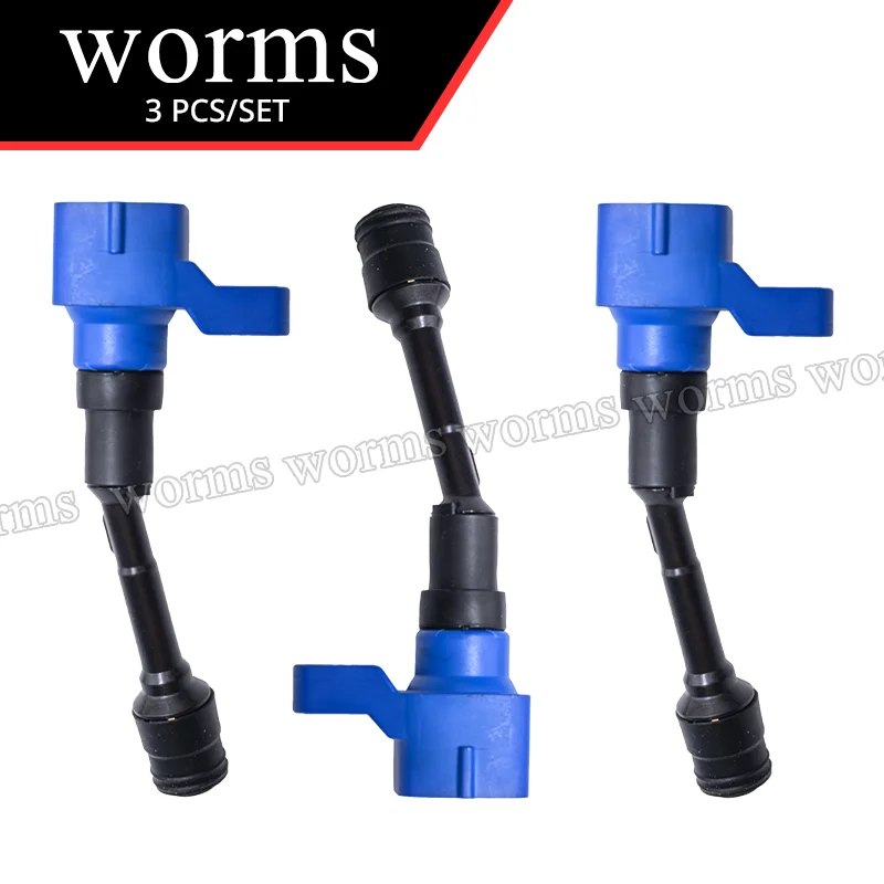 Worms Racing Ignition Coil High Performance 3PCS Set For Ford Fiesta Focus EcoSport 1.0L Ecoboost CM5G-12A366-CB