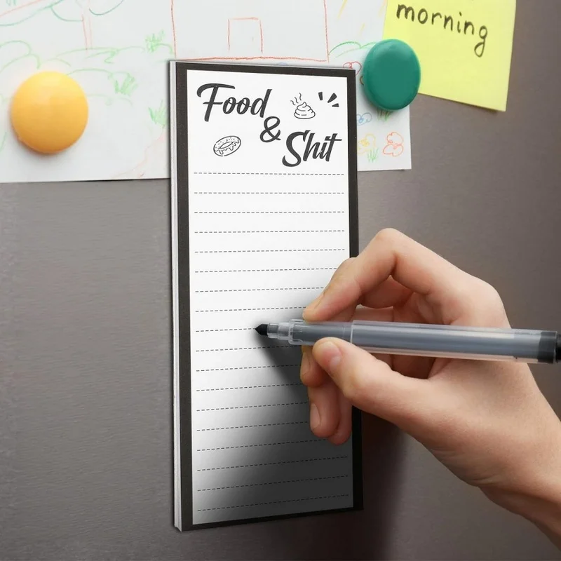 50sheets/pad Refrigerator Magnetic Notepad Grocery Shopping List Memo Pad Fridge Magnet Note Paper for Kitchen To‑Do Checklist