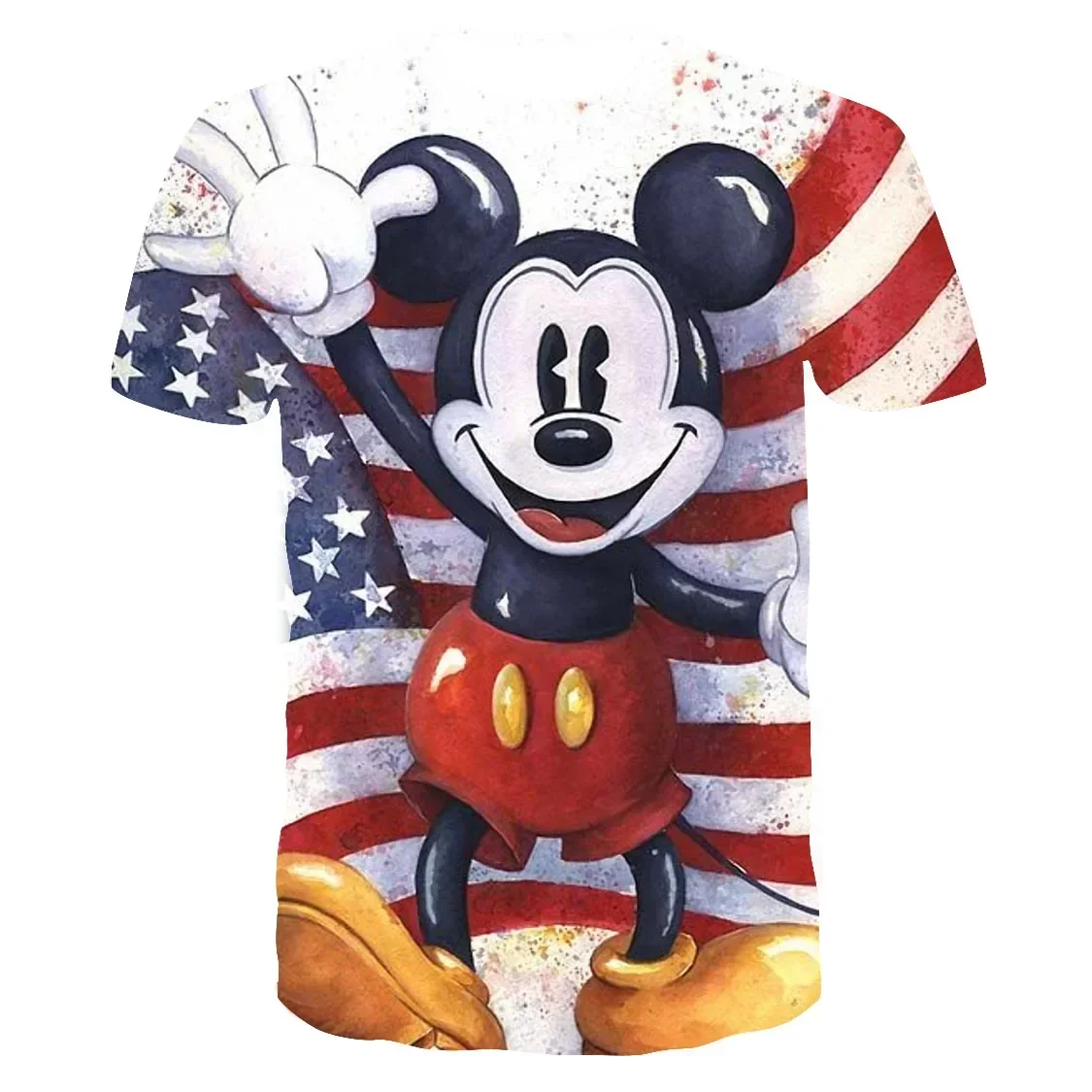 

2024, футболка с 3d принтом Disney, Минни, Микки Маус, мужская и женская уличная одежда, повседневная одежда с короткими рукавами для мальчиков и девочек, топы