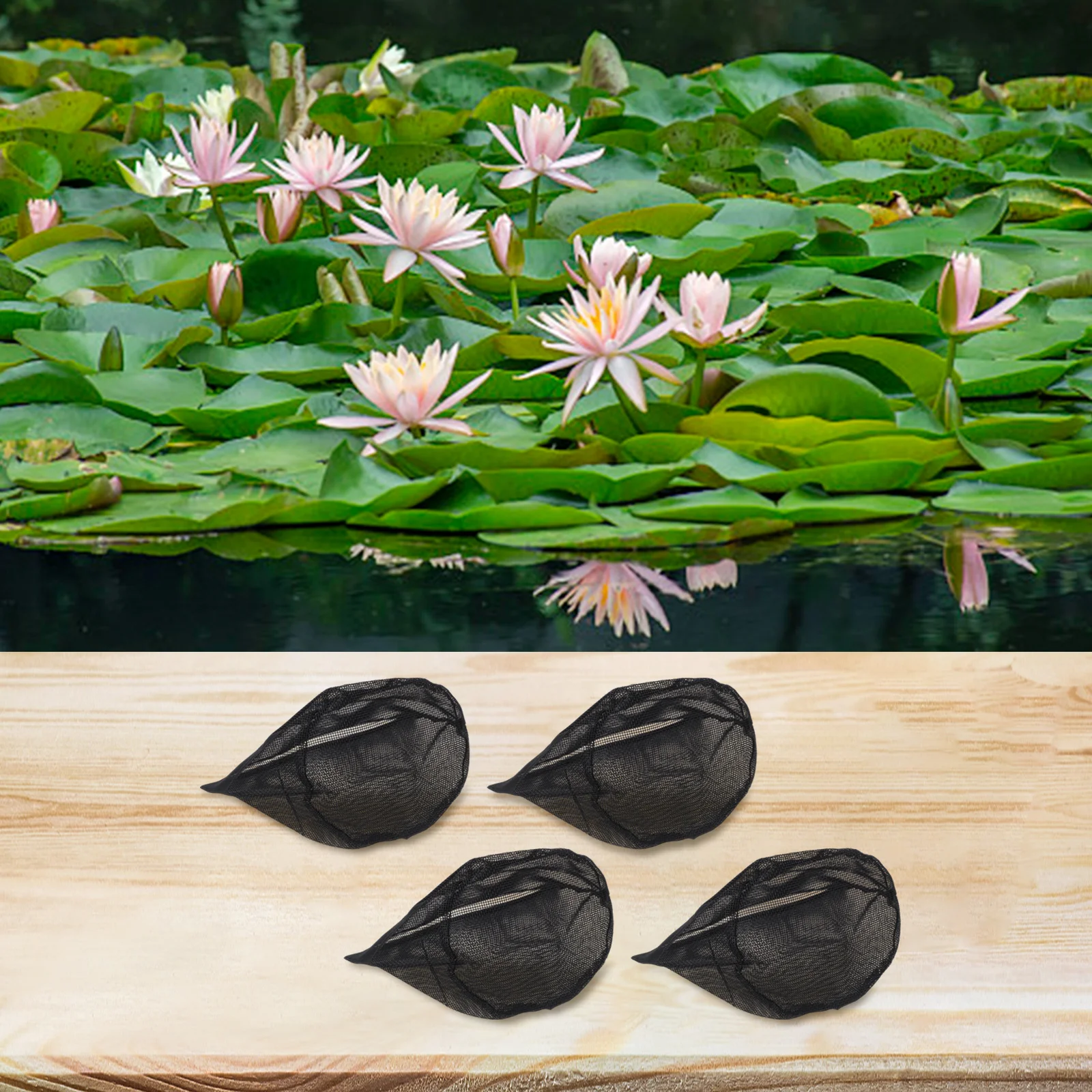 4PCS Plant Growing Bags PVC Vegetable Grow Bags Reusable Mesh Pond Grow Bags For Aquatic & Terrestrial Plants Outdoor Garden Pot