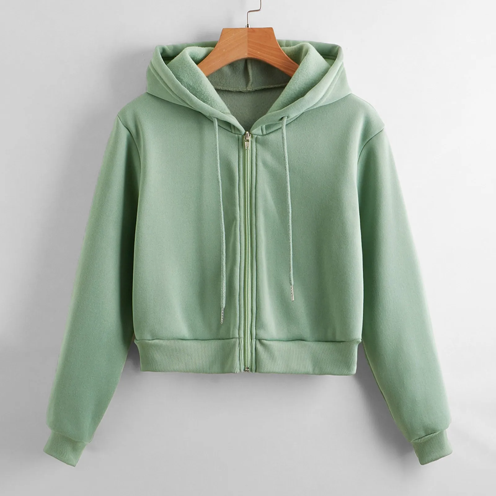 Zip Up Hoodies Womens White Crop Top Outdoor Sports Athletic Y2k Hooded Jacket Zipper Drawstring Sweatshirts White Sudaderas
