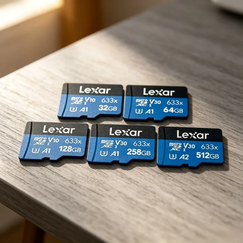 lexar-microsdカード-633x-v30-u3-a1-a2-tfメモリカード。高速データ保存に対応。ドライブレコーダー、監視カメラ、スマートフォン、タブレットに最適。
