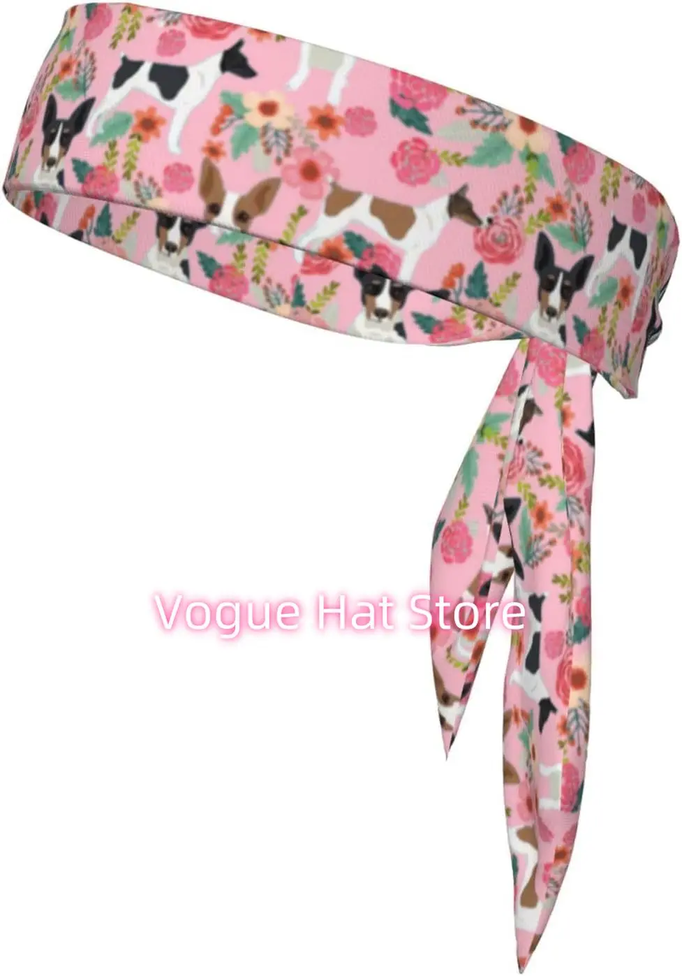 

Rat Terrier Dog Floral Flower Floral Athletic Sweatbands, Non-Slip Moisture Wicking Sports Head Tie for Men Women