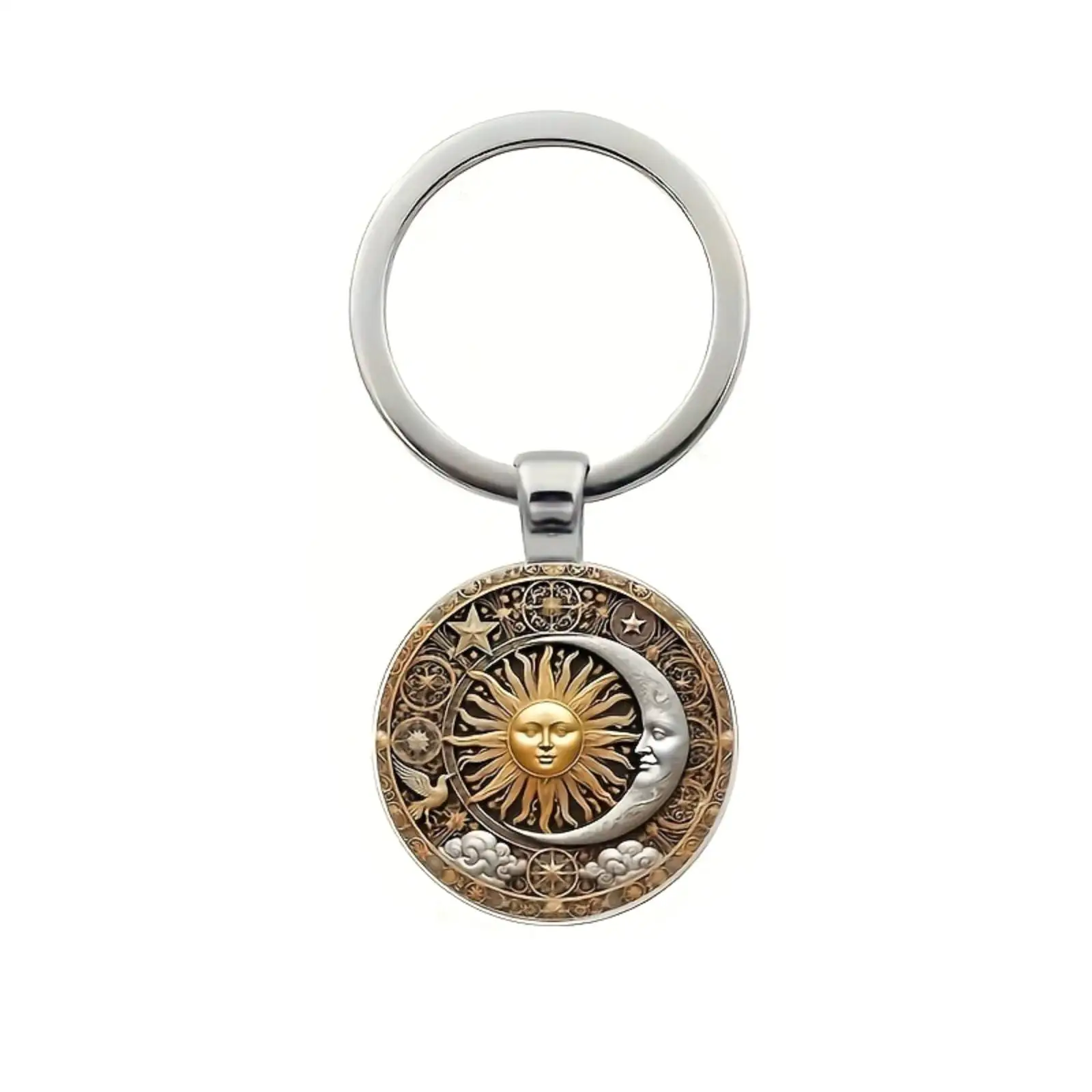 Sonne und Mond Schlüsselanhänger für Damen und Herren, Schlüsselanhänger, Modeschmuck, Accessoires, Geschenke – Detail 1