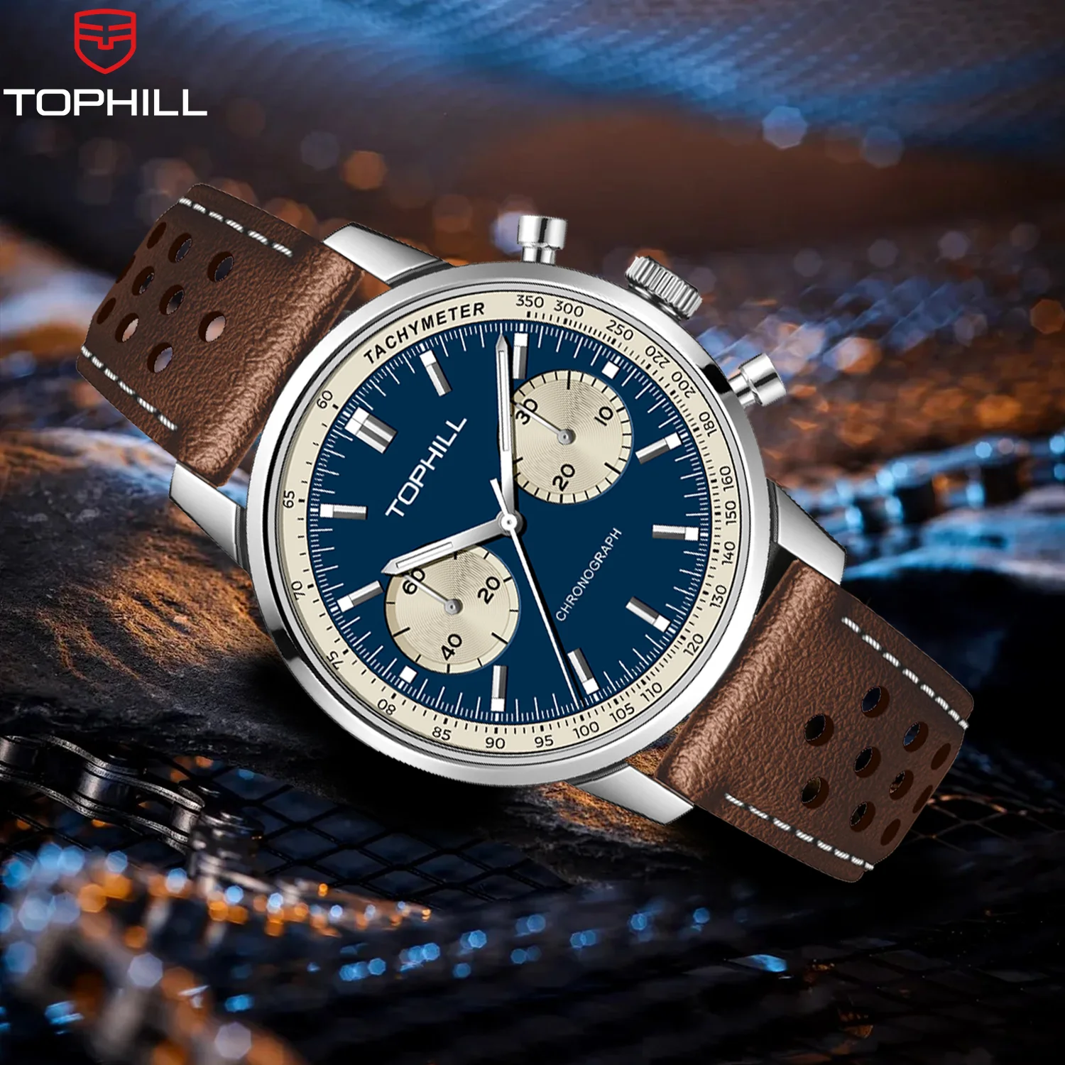 

TOPHILL Chronograph Watch Pilot Watch Seagull 1963 Watch ST1901 Movement Sapphire Crystal Wristwatch Military Limited