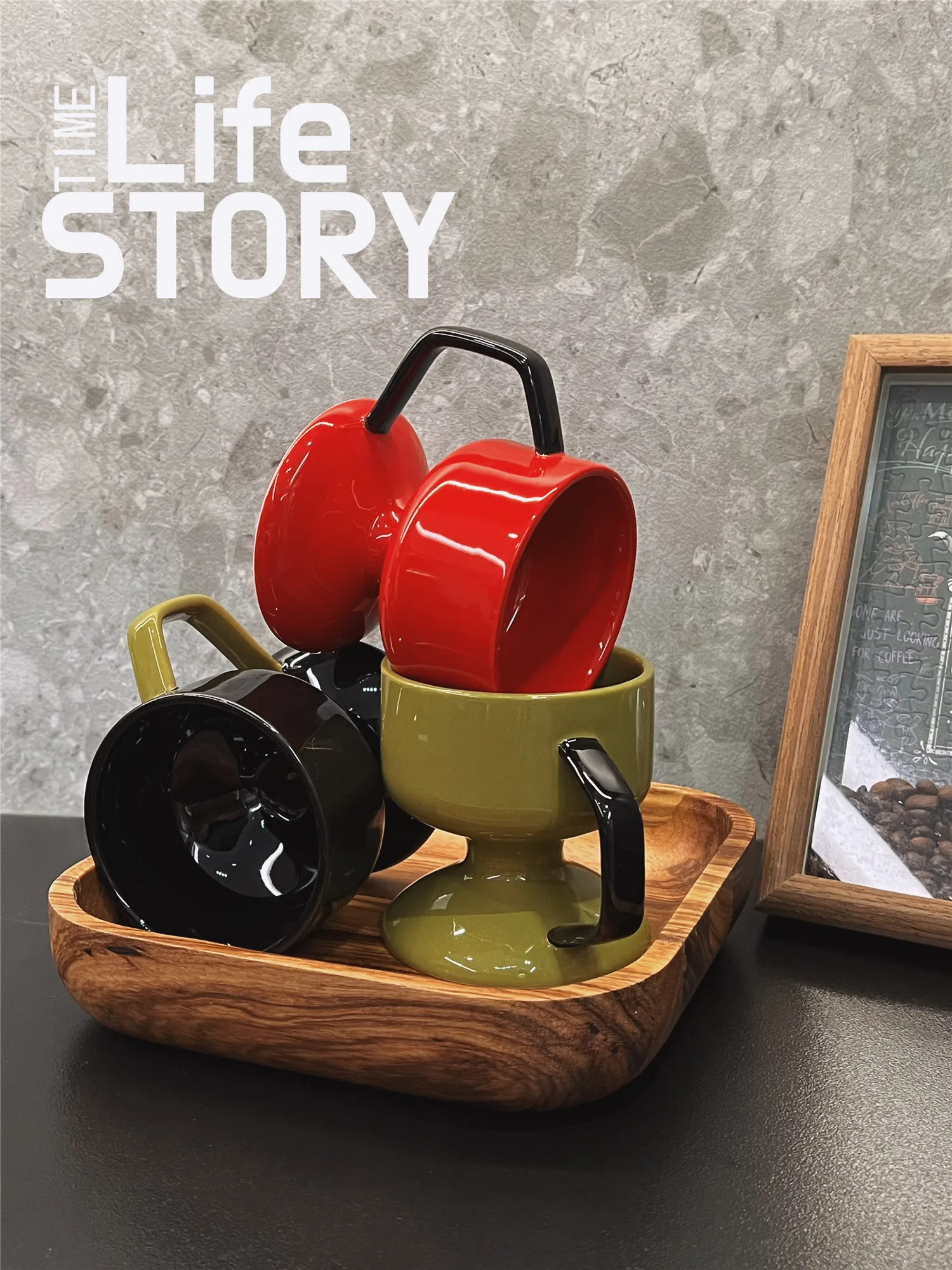  Creative Cerc High Leg Mugs Ins Sle ternoon Tea Coffee Cup Ice Cr Cup Small Batch Design Premium Feeling