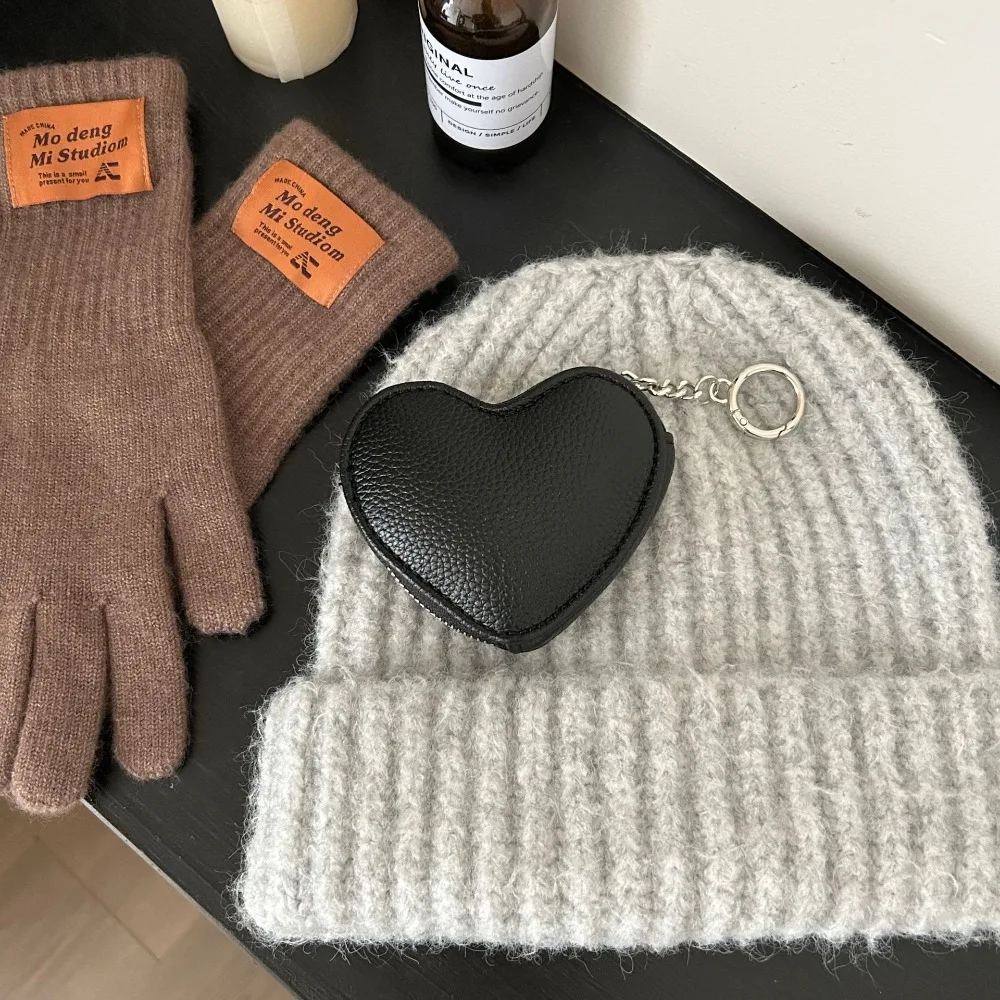 

Портативный кулон из искусственной кожи, кошелек для монет на молнии, сумка для карт, кошелек в форме сердца, клатч с брелоком, сумка для наушников, женская