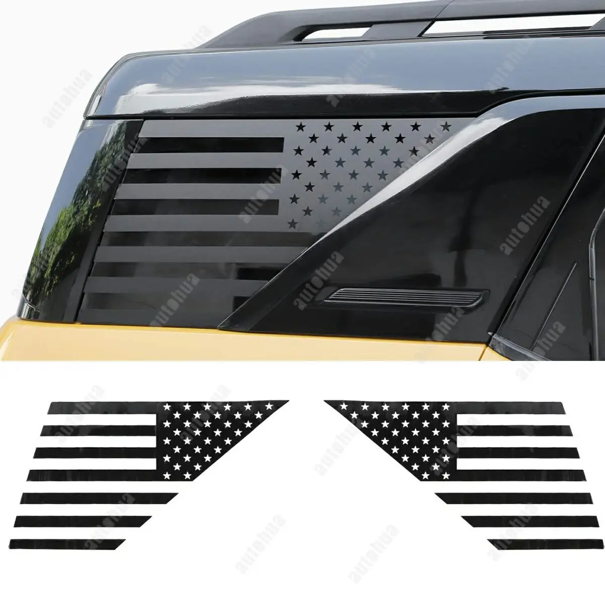 

Наклейки с флагом на заднее окно, виниловые наклейки с американским флагом, внешние аксессуары для Ford Bronco Sport 2021-2022, 1 пара