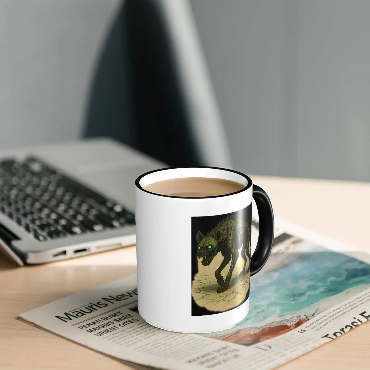 Zombie Hyena In The Desert Mug Funny Ceramic Coffee Cups Tea Mugs Milk Cup Drinkware Gift for Friends