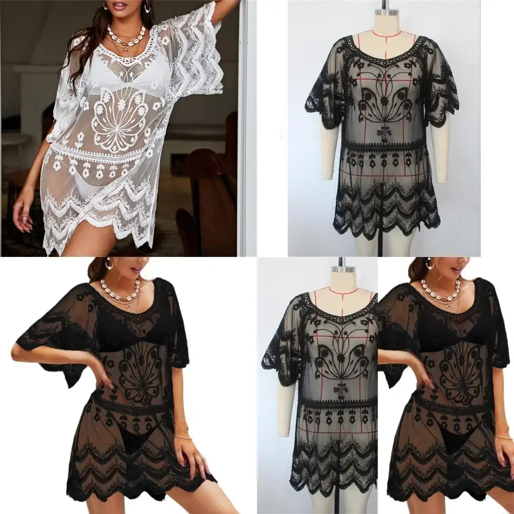 

Stylish Beach Coverup for Women See Through Sheer Bathing Suit Coverup Lace Sheer Swimsuit Coverup for Beach Parties 69HD